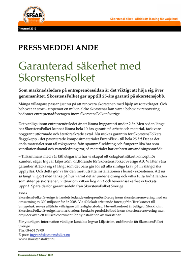 Garanterad säkerhet med SkorstensFolket