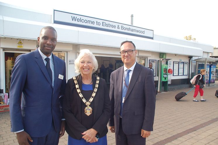 Station improvement (from left) Station Manager Hilton Matereke, Mayor Cllr Brenda Batten and project manager Paul Best