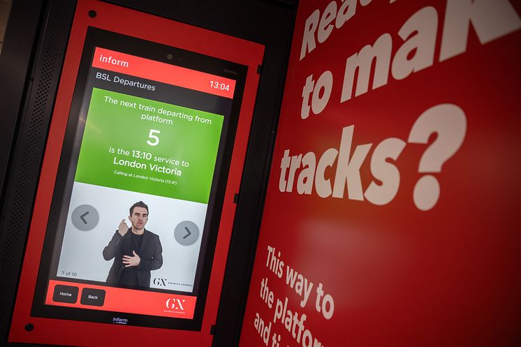 BSL screen at Gatwick