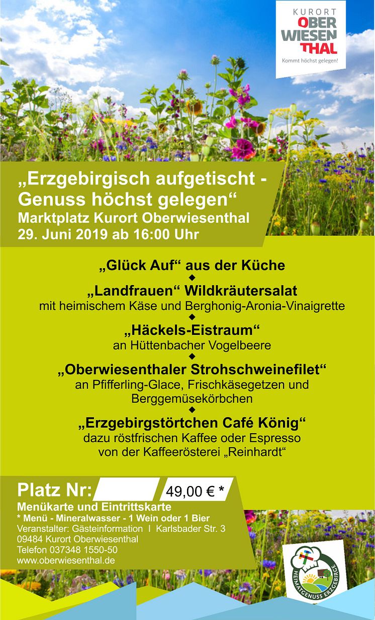 Menükarte "Erzgebirgisch aufgetischt"