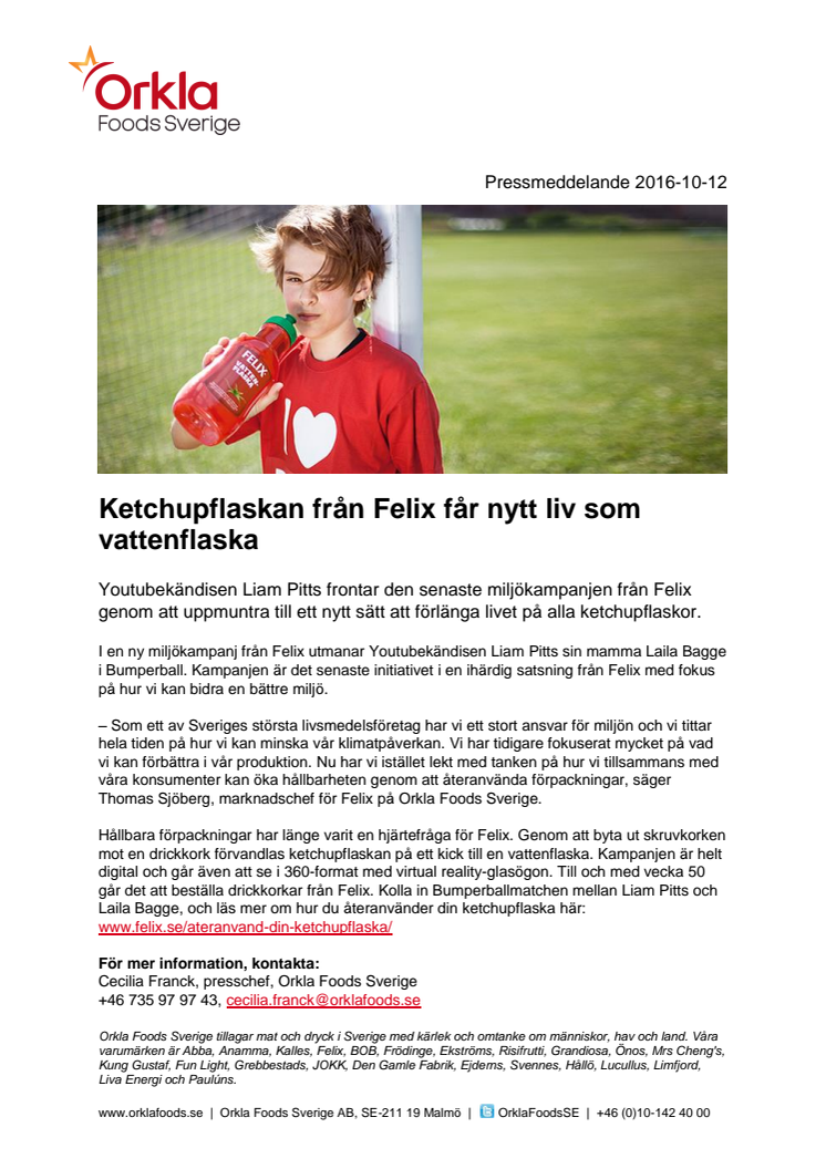 Ketchupflaskan från Felix får nytt liv som vattenflaska