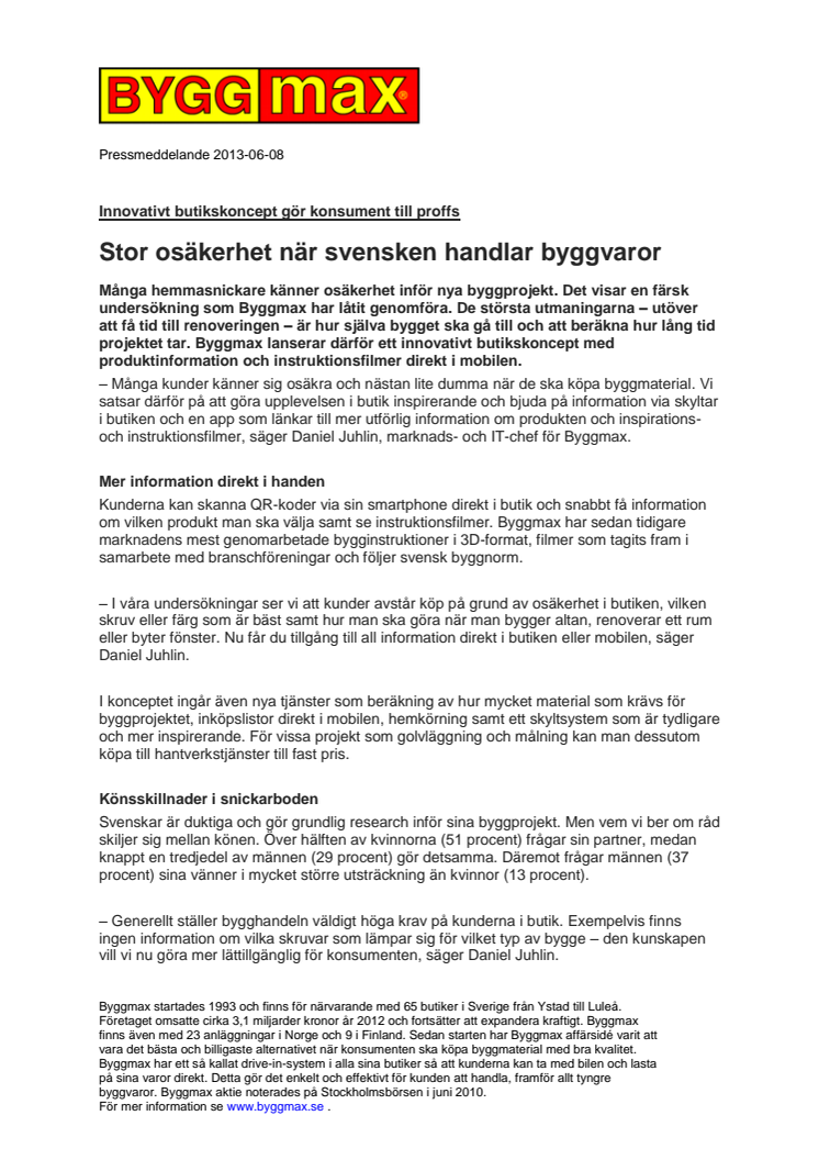 Stor osäkerhet när svensken handlar byggvaror