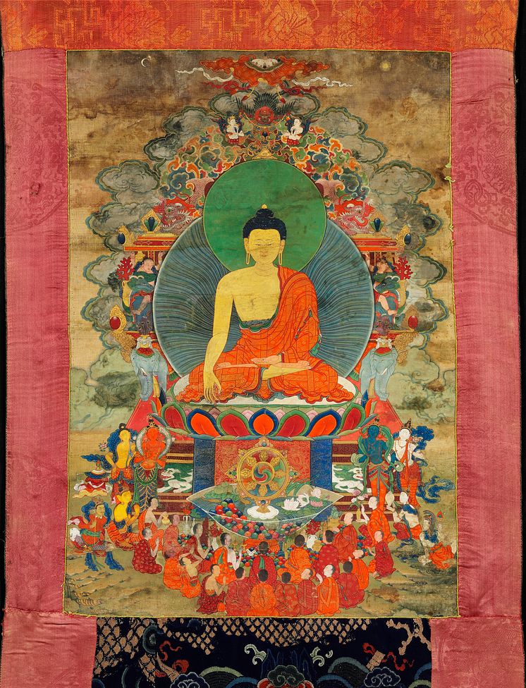 A Tibetan thangka of Buddha Shakyamuni