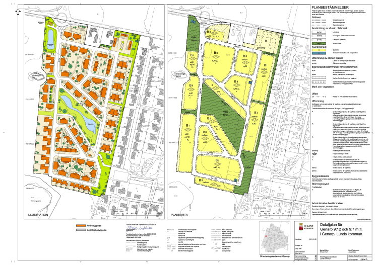 Plankarta för Genarp 9-12