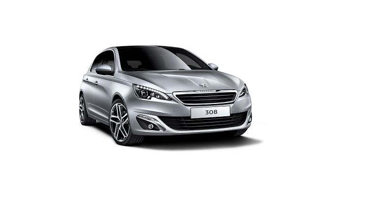 Den eleganta fronten på nya Peugeot 308