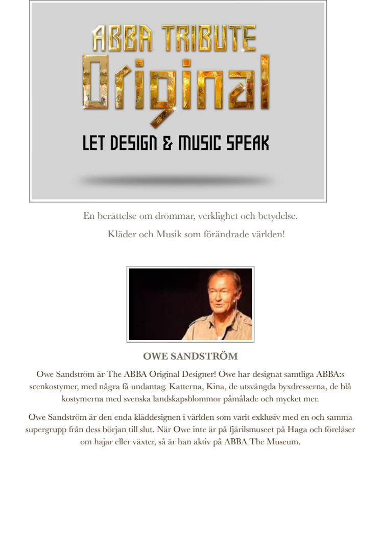 ABBA Tribute Original - Let Design & Music Speak!