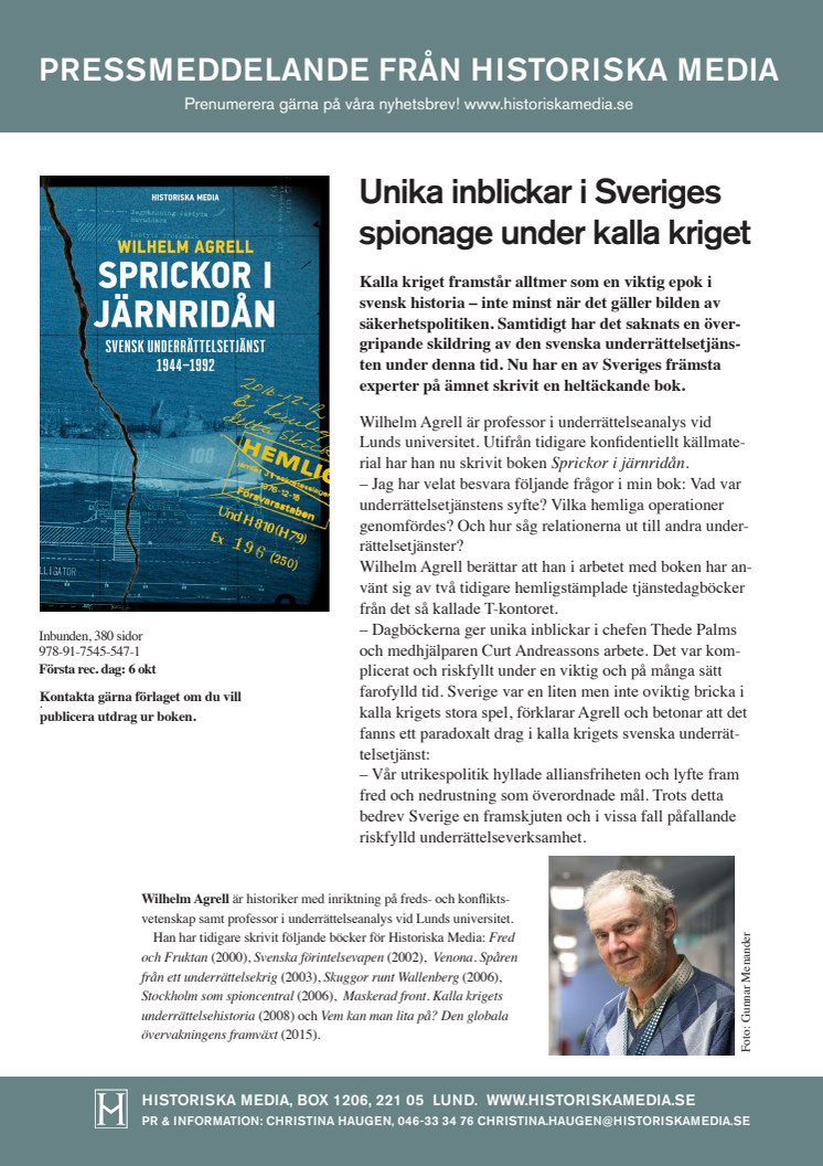 Unika inblickar i Sveriges  spionage under kalla kriget