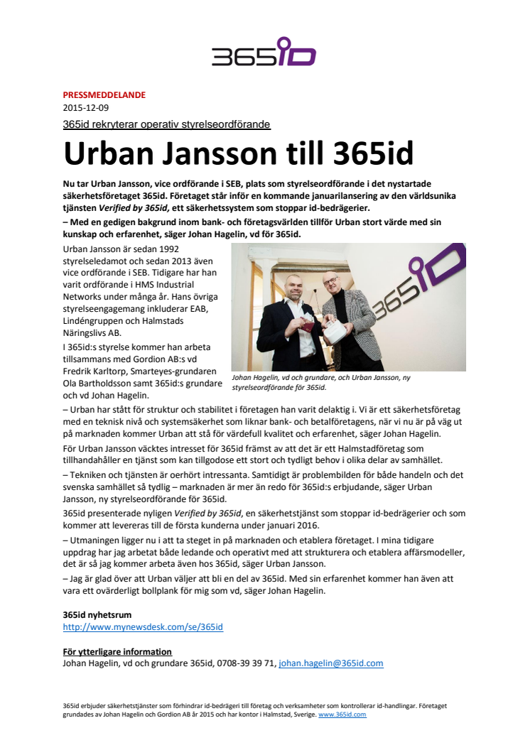 Urban Jansson till 365id
