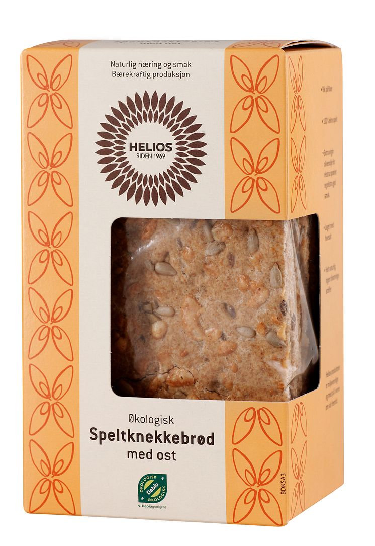 Helios speltknekkebrød med ost økologisk 200 g