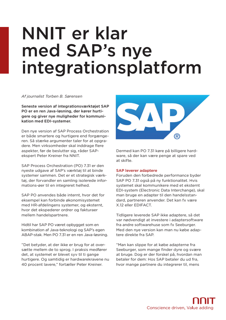 NNIT er klar med SAP's nye integrationsplatform 