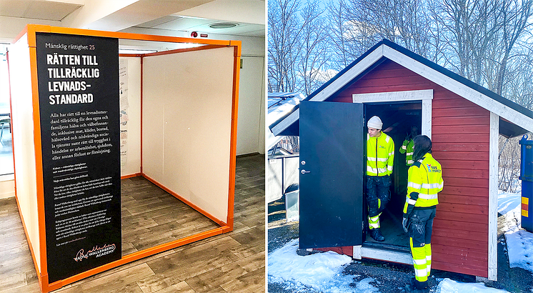 Elever från Yrkesgymnasiet Gävle bygger en övernattningsstuga åt bättre behövande.