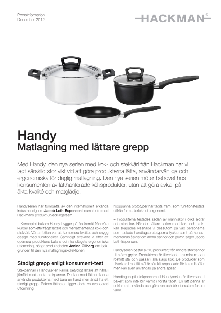 Handy - Matlagning med lättare grepp 