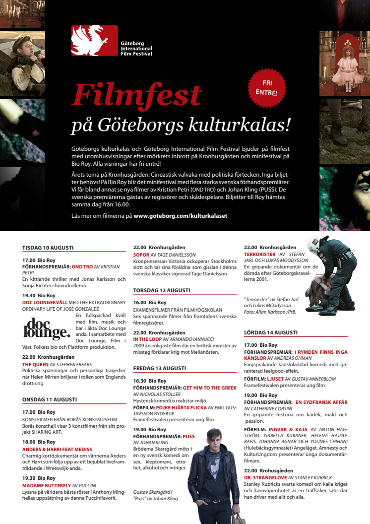Filmfestprogram under Kulturkalaset