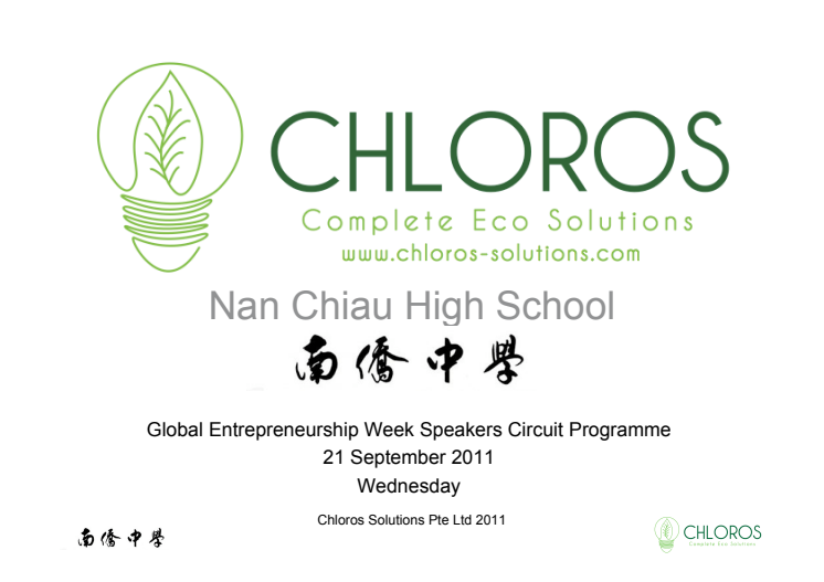 Morning Assembly Talk at Nan Chiau High School