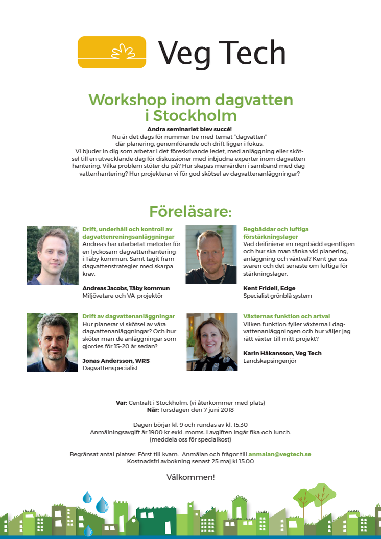 Inbjudan till workshop inom dagvatten