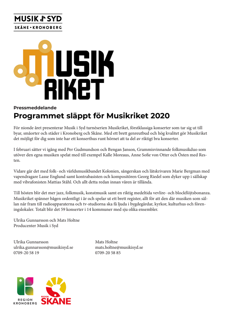 Sju nya musikupplevelser i Musikriket 2020