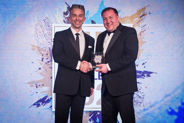 Winner's shot - Neil Micklethwaite with Stephen King, commercial director at Go North East.jpg