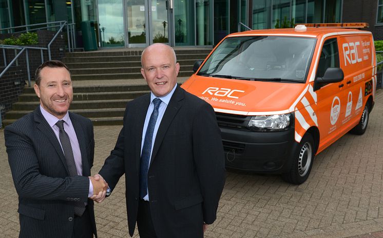 Andrew Goodwin, Business Development Director at Lex Autolease, left, with Richard Spencer Account Director RAC Business