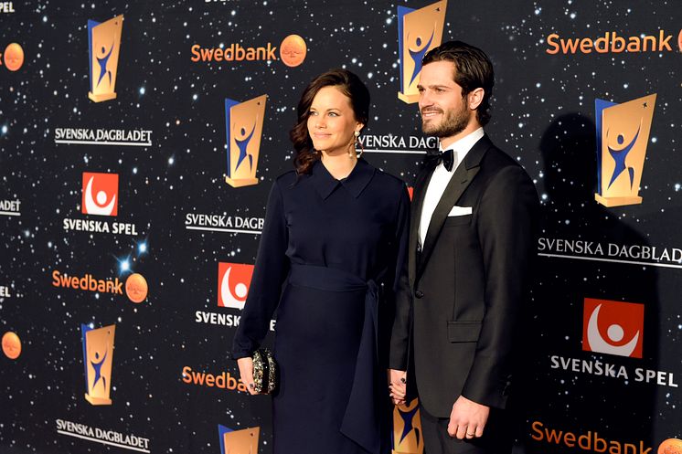 H.K.H. Prins Carl Philip och H.K.H. Prinsessan Sofia på Svenska Idrottsgalan 2016