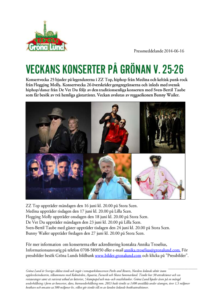 Veckans konserter på Grönan V.25-26