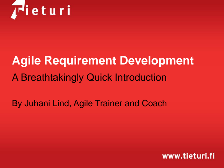 Agile Requirement Development - A Breathtakingly Quick Introduction