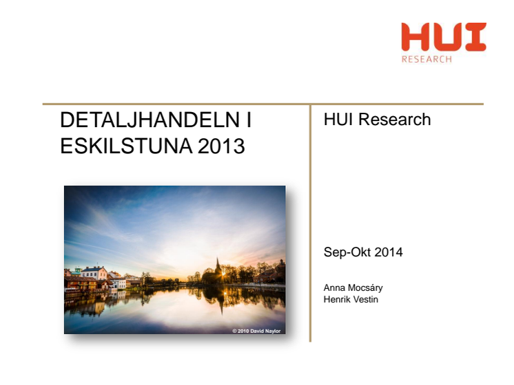 Detaljhandeln i Eskilstuna 2013 HUI Research