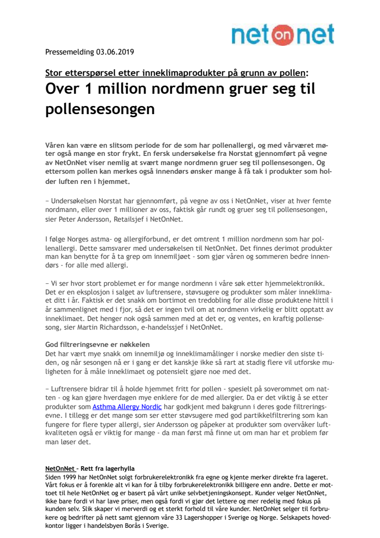 Over 1 million nordmenn gruer seg til pollensesongen