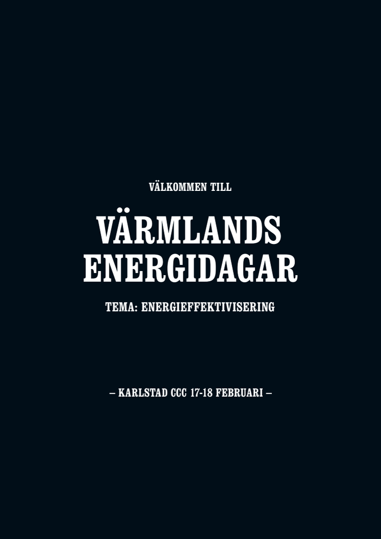 Värmlands Energidagar 17-18 februari 2011