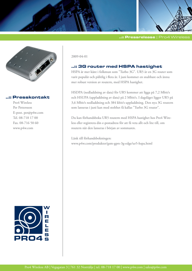 3G router med HSPA hastighet
