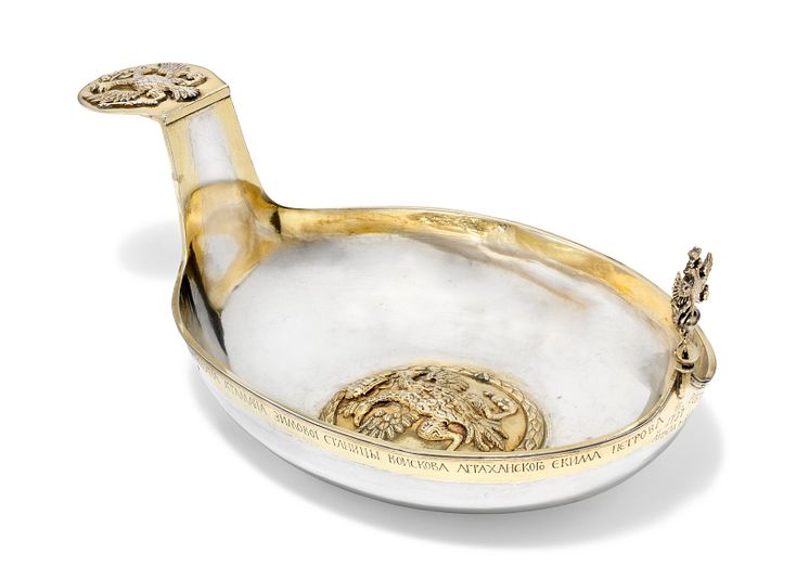 Parcel-gilt silver kovsh