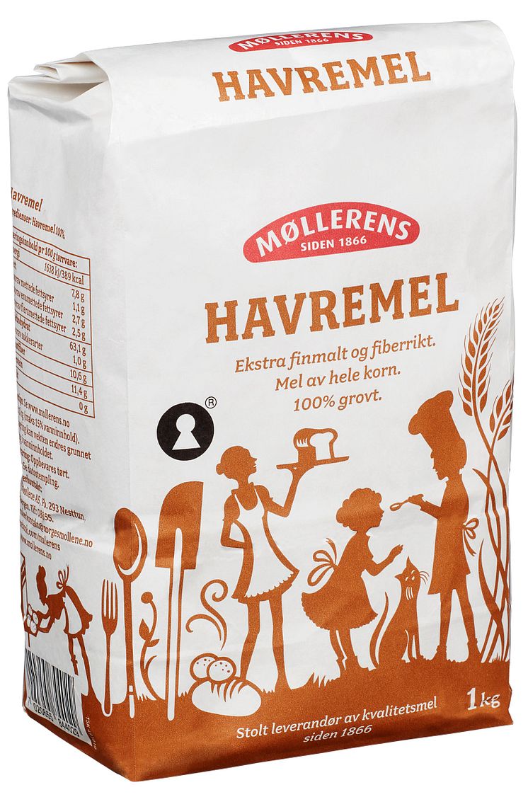 MØLLERENS HAVREMEL – EKSTRA FINMALT OG FIBERRIKT