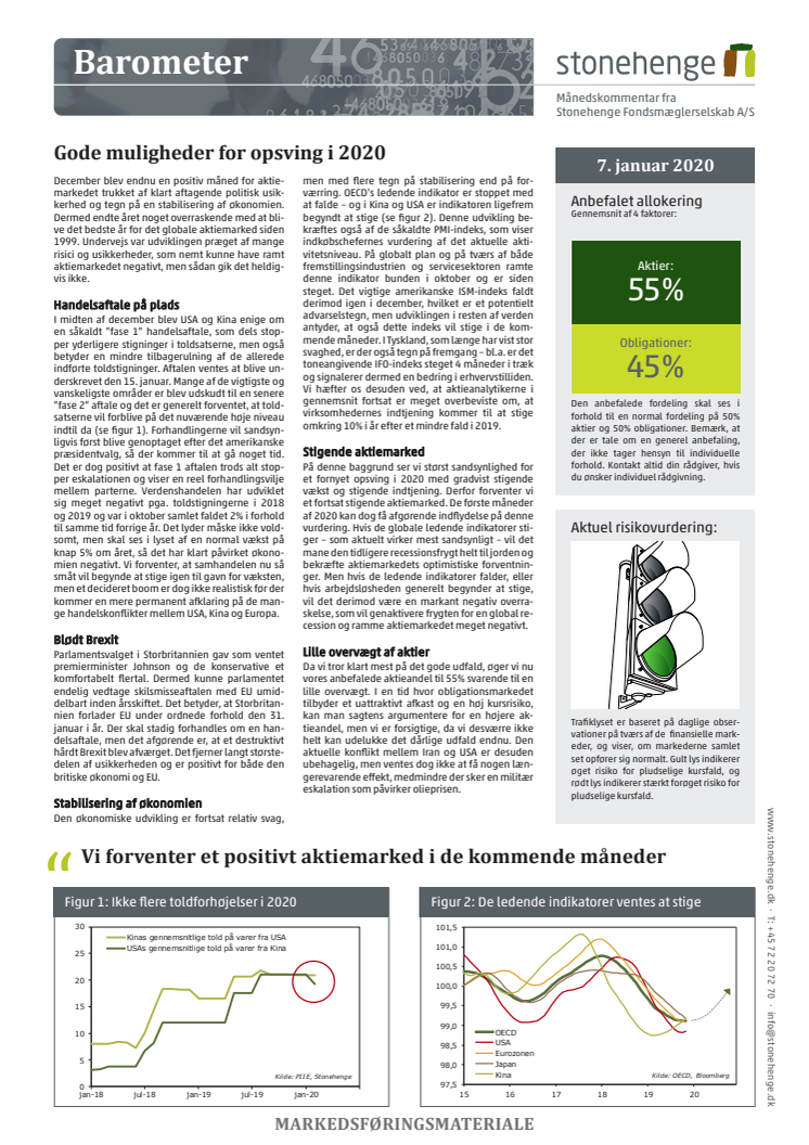 Barometer: Gode muligheder for opsving i 2020