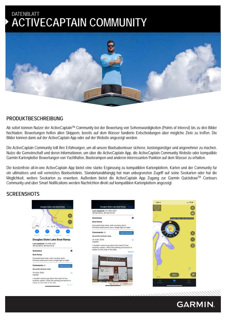 Datenblatt Garmin ActiveCaptain Community