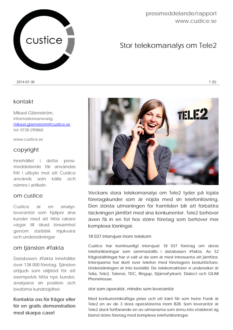 Stor telekomanalys om Tele2