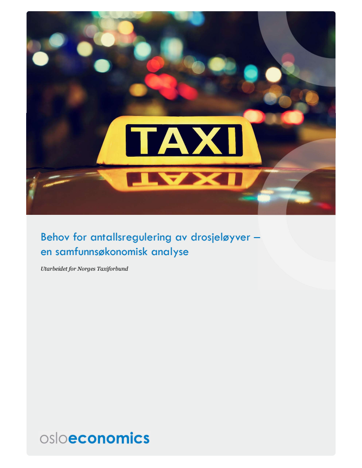 Behov for antallsregulering av drosjer
