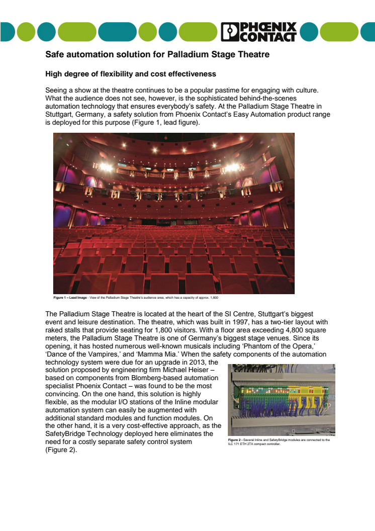 Safe automation solution for Palladium Stage Theatre