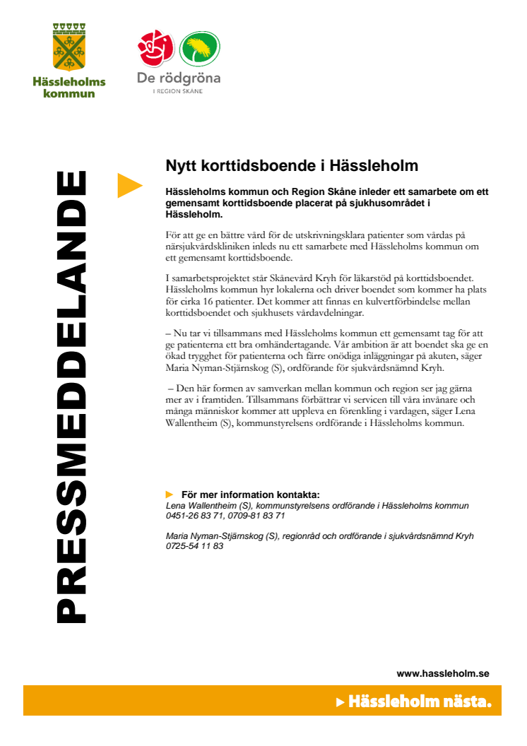 Nytt korttidsboende i Hässleholm