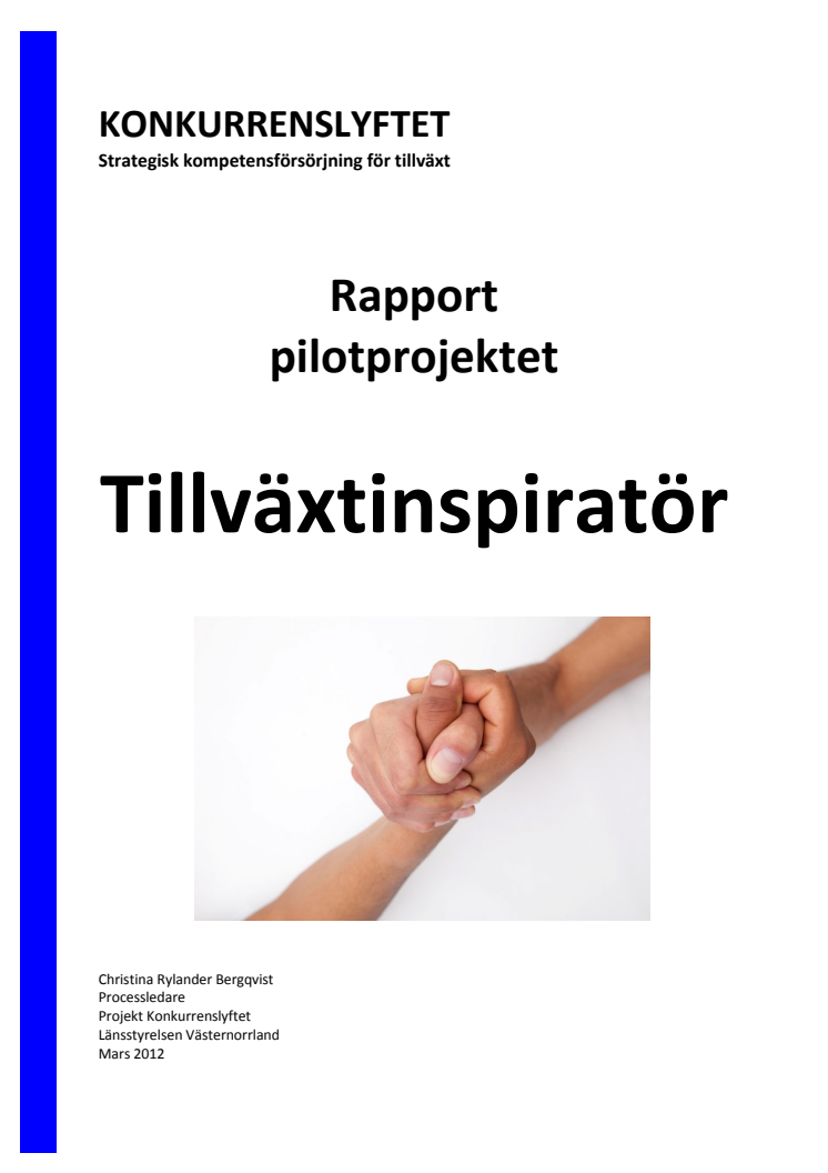 Tillväxtinspiratör - Rapport från pilotprojektet 