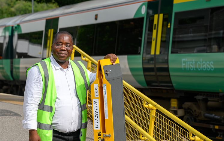 Ready to assist - a mobile assistance team member at Whyteleafe station