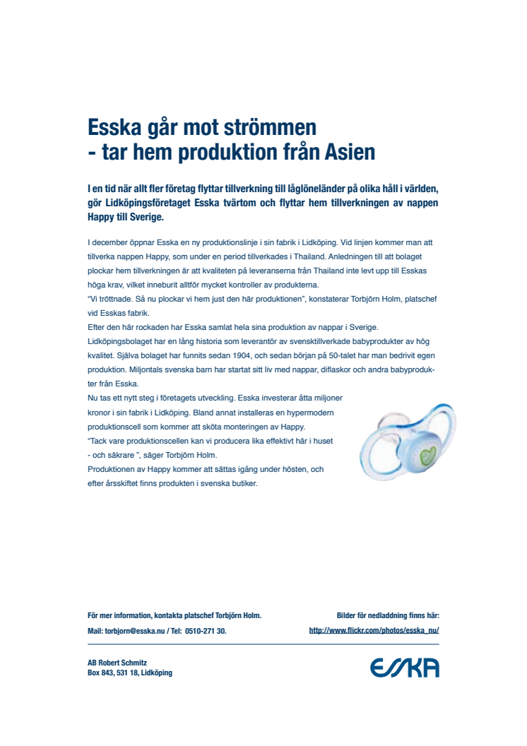 Esska går mot strömmen