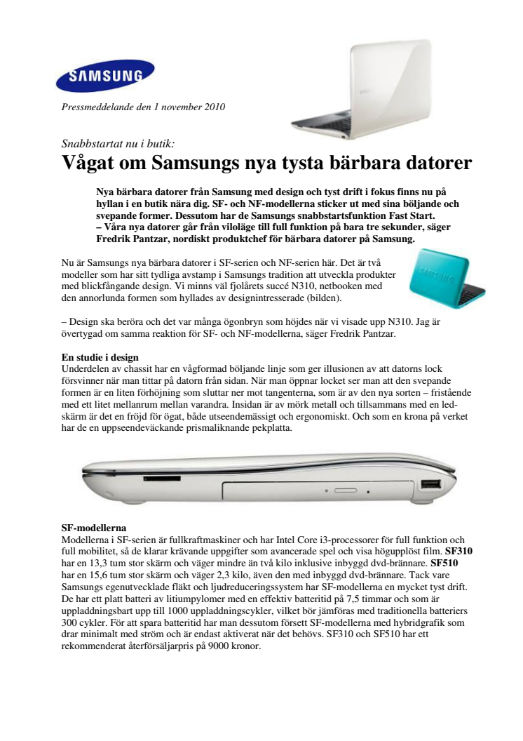 Vågat om Samsungs nya tysta bärbara datorer