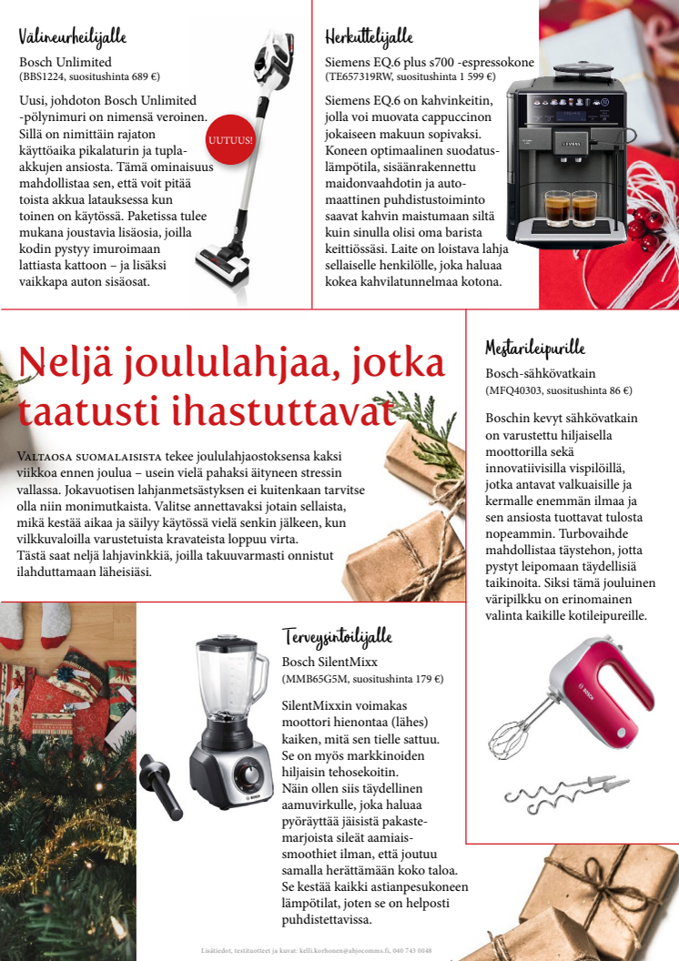 Neljä joululahjaa, jotka taatusti ihastuttavat