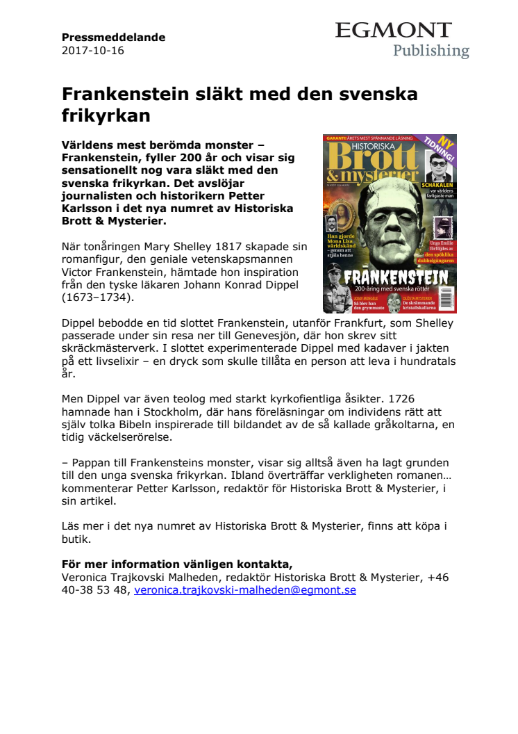 Pressmeddelande HBM Frankenstein 2017-1016