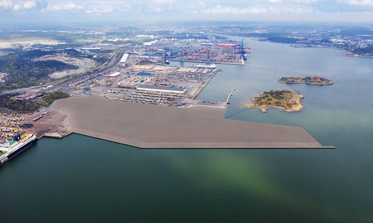 New terminal in Arendal (Port of Gothenburg), artist's depiction.