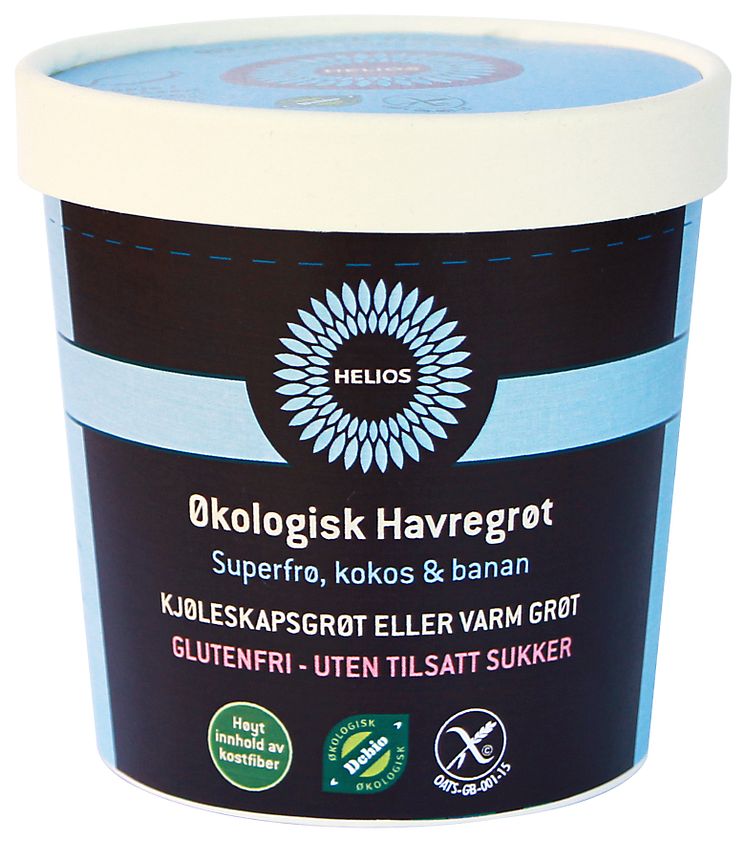 Helios havregrøt med superfrø kokos & banan økologisk 50 g