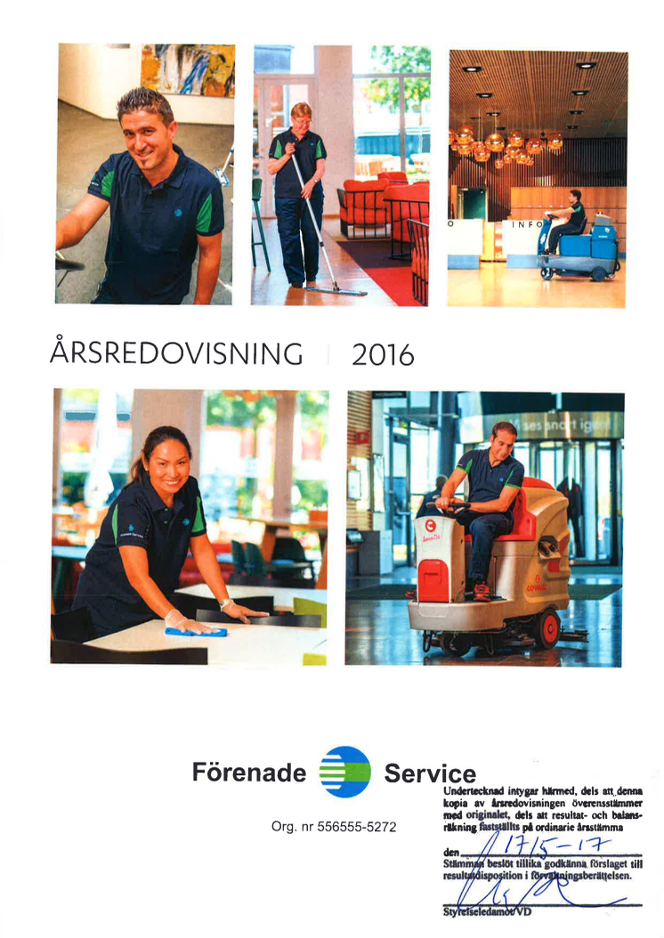 Förenade Service - Årsredovisning 2016