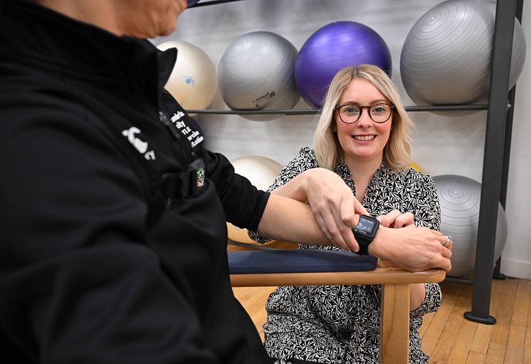 Dr Rosie Morris in the Physiotherapy Innovation Lab at Northumbria University.JPG
