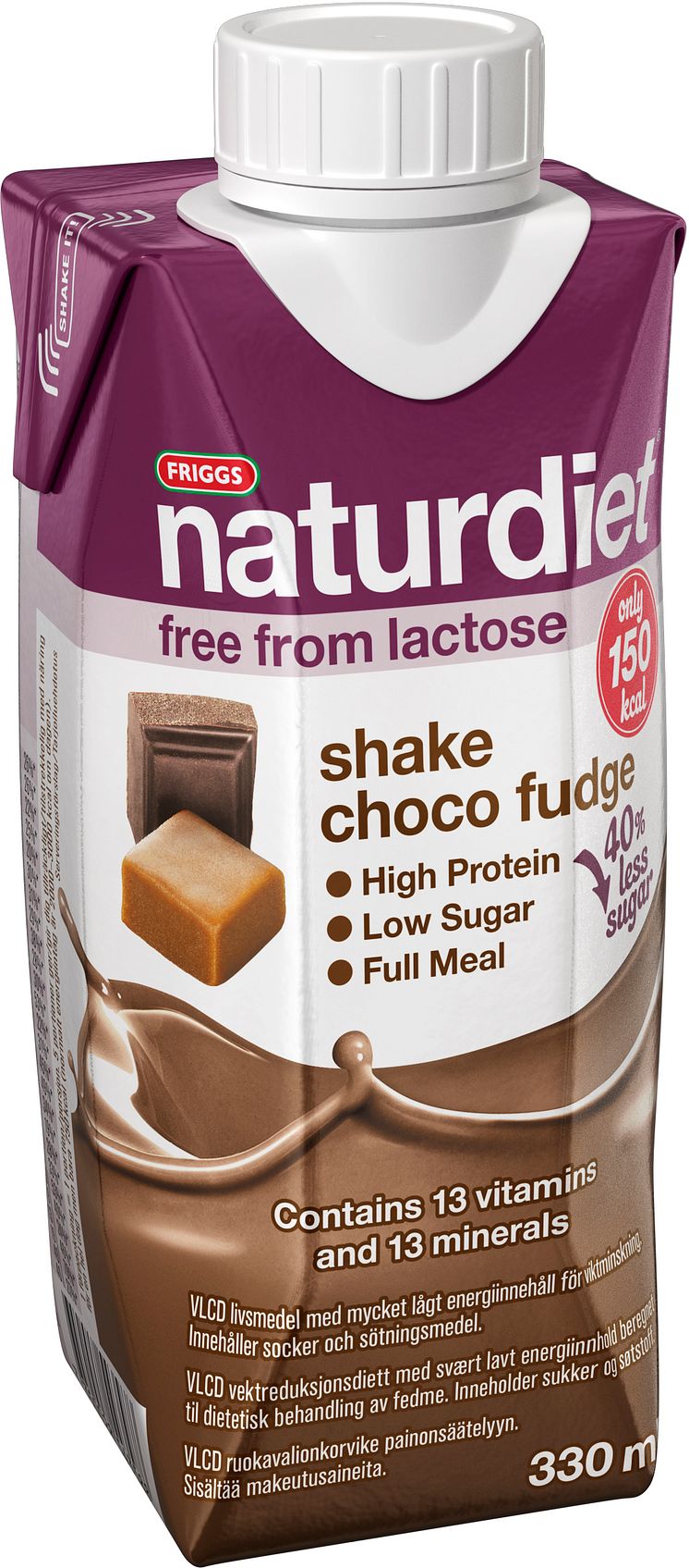 Naturdiet Choco Fudge shake - laktosfri - nu med mindre socker