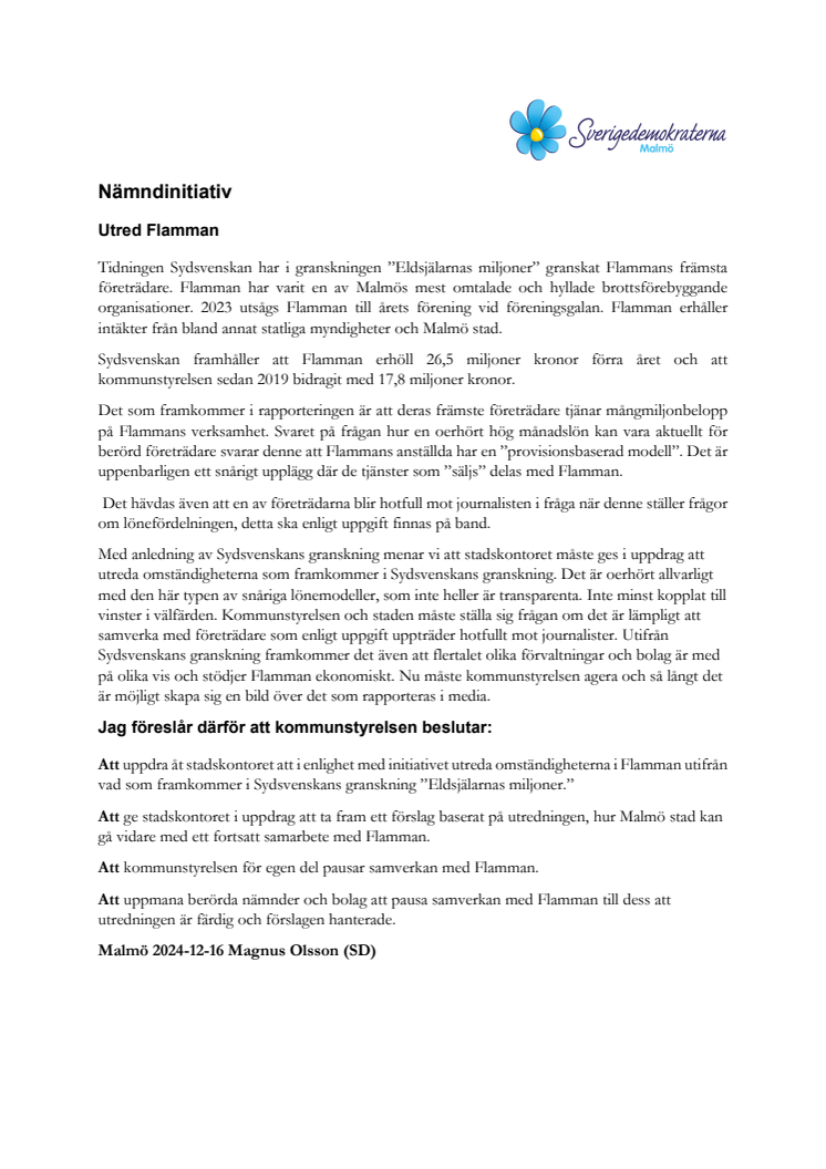 Nämndinitiativ Magnus Olsson (SD) - Utred Flamman.pdf