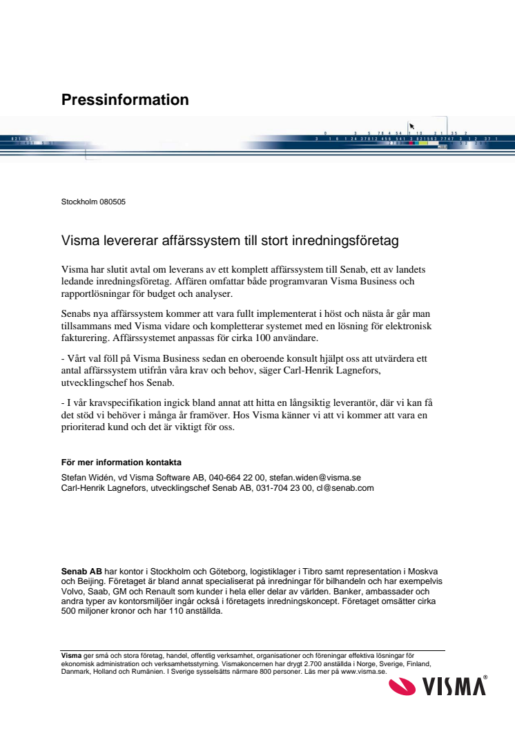 Visma levererar affärssystem till stort inredningsföretag